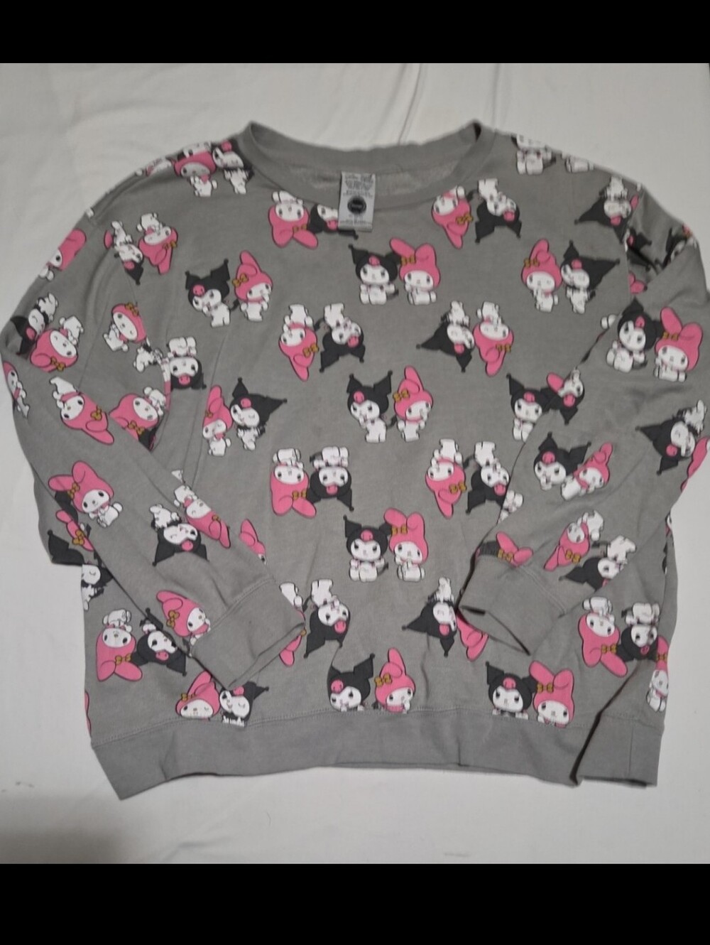 Bioworld Kuromi women's XL grey cat sweatshirt #27